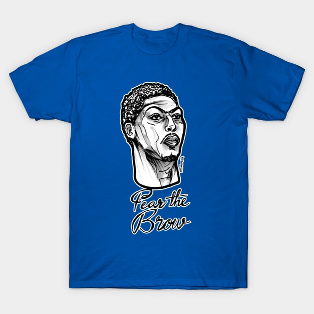 Anthony Davis Fear the Brow T-Shirt by sketchnkustom